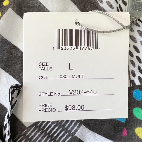 Gottex Silver Sheer Multicolor Geometric Swim Cover | L NWT - Picture 8 of 10